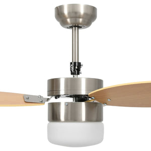 vidaXL Ceiling Fan with Light and Remote Control 76 cm Light Brown