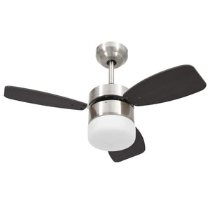 vidaXL Ceiling Fan with Light and Remote Control 76 cm Dark Brown