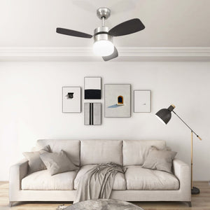 vidaXL Ceiling Fan with Light and Remote Control 76 cm Dark Brown