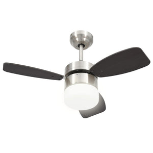 vidaXL Ceiling Fan with Light and Remote Control 76 cm Dark Brown