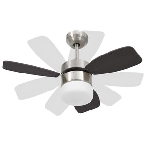 vidaXL Ceiling Fan with Light and Remote Control 76 cm Dark Brown