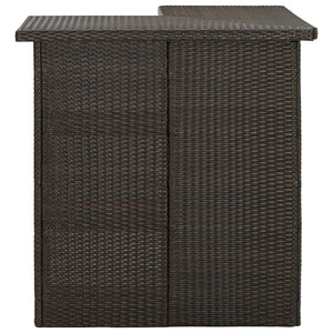 vidaXL Corner Bar Table Brown 100x50x105 cm Poly Rattan