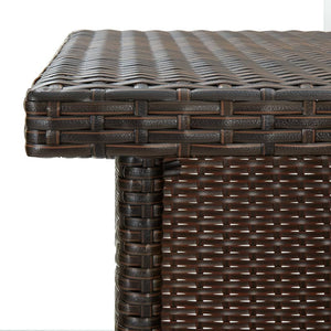 vidaXL Corner Bar Table Brown 100x50x105 cm Poly Rattan