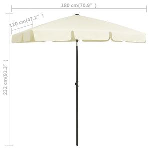 vidaXL Beach Umbrella Sand Yellow 180x120 cm