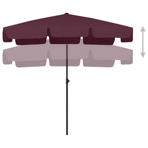 vidaXL Beach Umbrella Bordeaux Red 200x125 cm