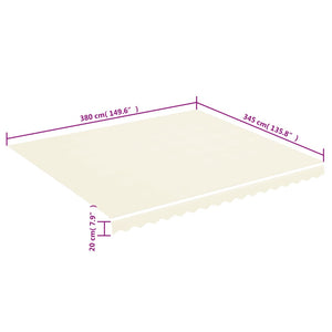 vidaXL Replacement Fabric for Awning Cream 4x3.5 m