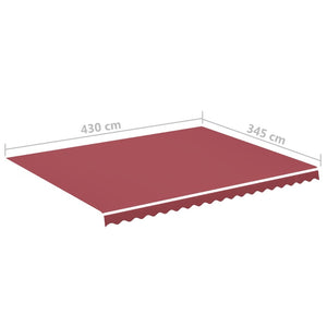 vidaXL Replacement Fabric for Awning Burgundy Red 4.5x3.5 m