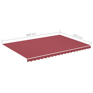 vidaXL Replacement Fabric for Awning Burgundy Red 5x3.5 m