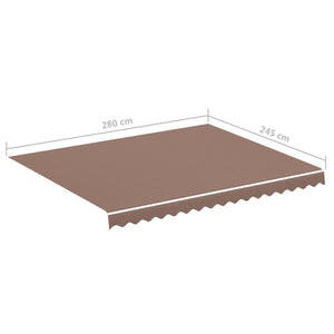 vidaXL Replacement Fabric for Awning Brown 3x2.5 m