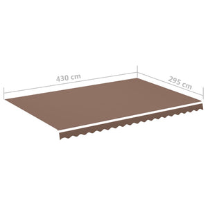 vidaXL Replacement Fabric for Awning Brown 4.5x3 m