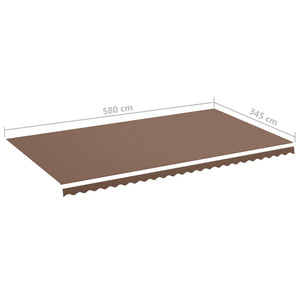 vidaXL Replacement Fabric for Awning Brown 6x3.5 m