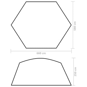 vidaXL Pool Tent Fabric 660x580x250 cm Yellow