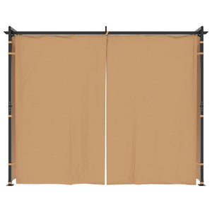 vidaXL Gazebo with Curtains 3x3 m Taupe Steel