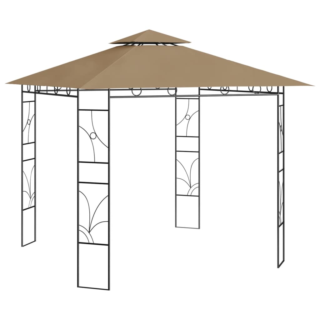 vidaXL Gazebo 3x3x2.7 m Taupe 160 g/m²