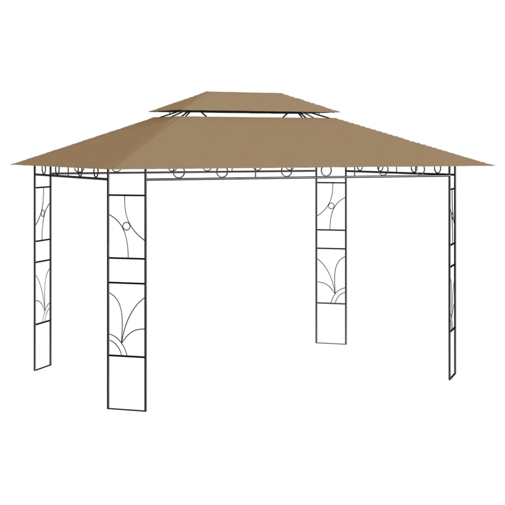 vidaXL Gazebo 4x3x2.7 m Taupe 160 g/m²