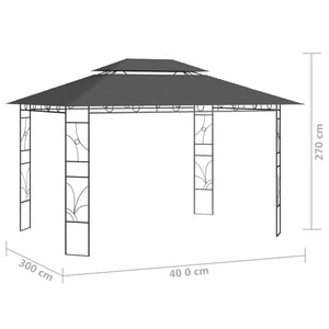 vidaXL Gazebo 4x3x2.7 m Anthracite 160 g/m²