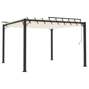 vidaXL Gazebo with Louvered Roof 3x3 m Cream Fabric and Aluminium