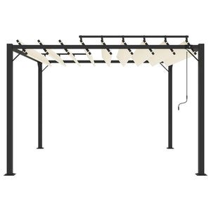 vidaXL Gazebo with Louvered Roof 3x3 m Cream Fabric and Aluminium