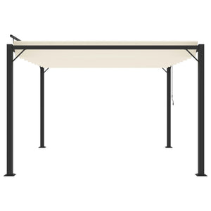 vidaXL Gazebo with Louvered Roof 3x3 m Cream Fabric and Aluminium