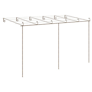 vidaXL Garden Pergola Antique Brown 6x3x2.5 m Iron