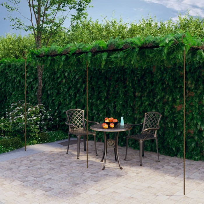 vidaXL Garden Pergola Antique Brown 6x3x2.5 m Iron