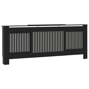 vidaXL MDF Radiator Cover Black 205 cm