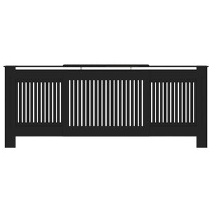 vidaXL MDF Radiator Cover Black 205 cm