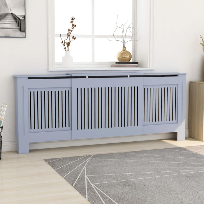 vidaXL MDF Radiator Cover Grey 205 cm