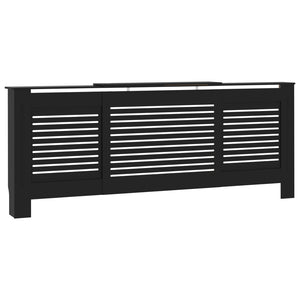 vidaXL MDF Radiator Cover Black 205 cm