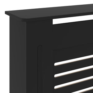 vidaXL MDF Radiator Cover Black 205 cm