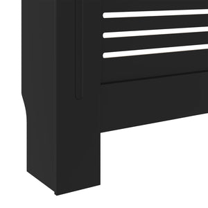 vidaXL MDF Radiator Cover Black 205 cm