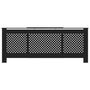 vidaXL MDF Radiator Cover Black 205 cm