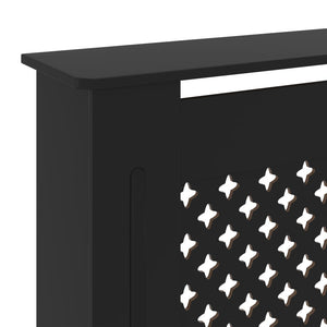 vidaXL MDF Radiator Cover Black 205 cm