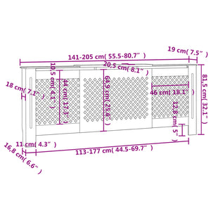 vidaXL MDF Radiator Cover 205 cm