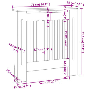 vidaXL MDF Radiator Cover 78 cm