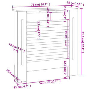 vidaXL MDF Radiator Cover Black 78 cm