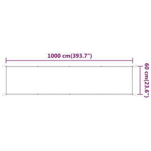 vidaXL Vertical Awning White 60x1000 cm Oxford Fabric