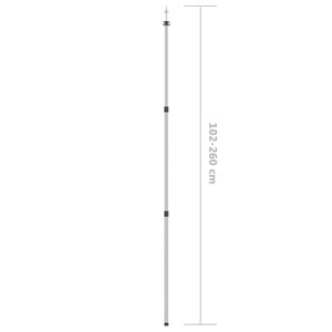 vidaXL Telescopic Tarp Poles with Length of 102-260 cm 2 pcs Aluminum