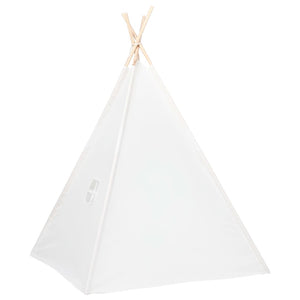 vidaXL Children Teepee Tent with Bag Peach Skin White 120x120x150 cm