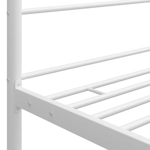 vidaXL Canopy Bed Frame without Mattress White Metal 120x200 cm