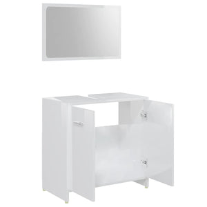 vidaXL 4 Piece Bathroom Furniture Set High Gloss White Engineered Wood