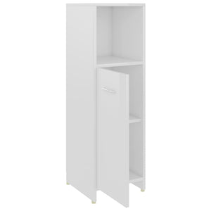 vidaXL 4 Piece Bathroom Furniture Set High Gloss White Engineered Wood