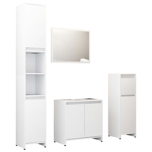 vidaXL 4 Piece Bathroom Furniture Set White Engineered Wood