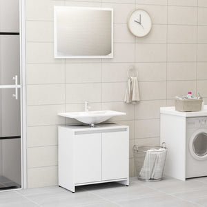 vidaXL 4 Piece Bathroom Furniture Set White Engineered Wood