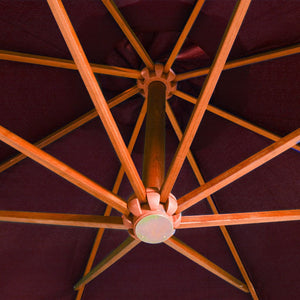 vidaXL Hanging Parasol with Pole Bordeaux Red 3.5x2.9 m Solid Fir Wood