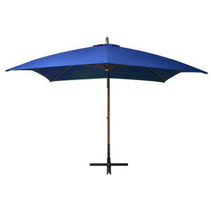 vidaXL Hanging Parasol with Pole Azure Blue 3x3 m Solid Fir Wood