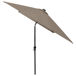 vidaXL Parasol with LEDs and Steel Pole Taupe 2x3 m