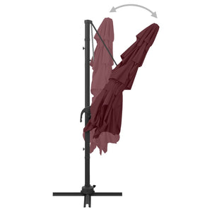 vidaXL 4-Tier Garden Parasol with Aluminium Pole Bordeaux Red 250x250 cm