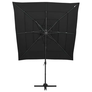 vidaXL 4-Tier Parasol with Aluminium Pole Black 250x250 cm