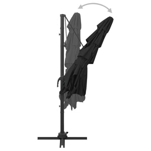 vidaXL 4-Tier Parasol with Aluminium Pole Black 250x250 cm